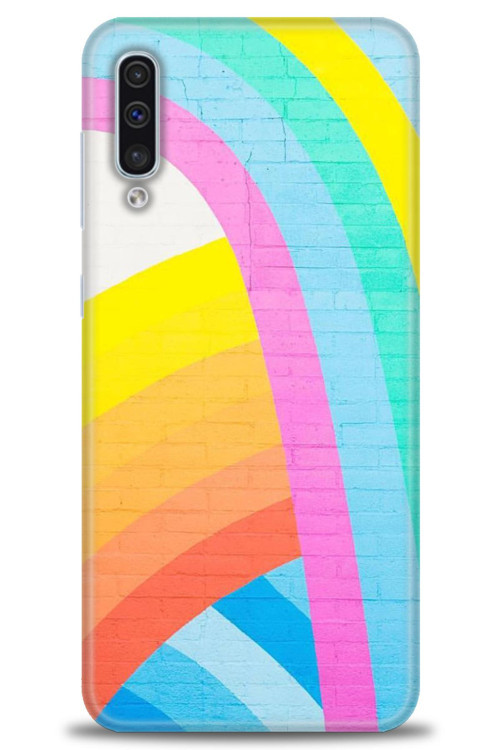 Samsung Galaxy A50 Kılıf HD Baskılı Kılıf - Renkli Duvar