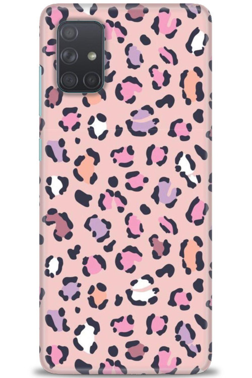 Samsung Galaxy A51 Kılıf HD Baskılı Kılıf - Pembe Leopar