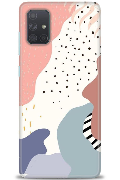 Samsung Galaxy A51 Kılıf HD Baskılı Kılıf - Yaprak ve Benekler