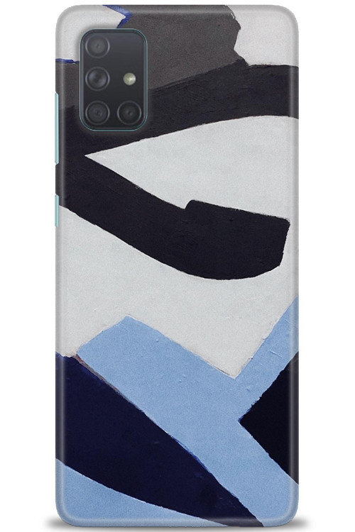 Samsung Galaxy A51 Kılıf HD Baskılı Kılıf - Gri Mavi