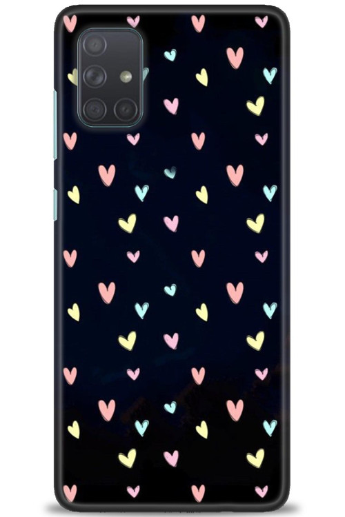 Samsung Galaxy A51 Kılıf HD Baskılı Kılıf - Mini Mini Kalpler