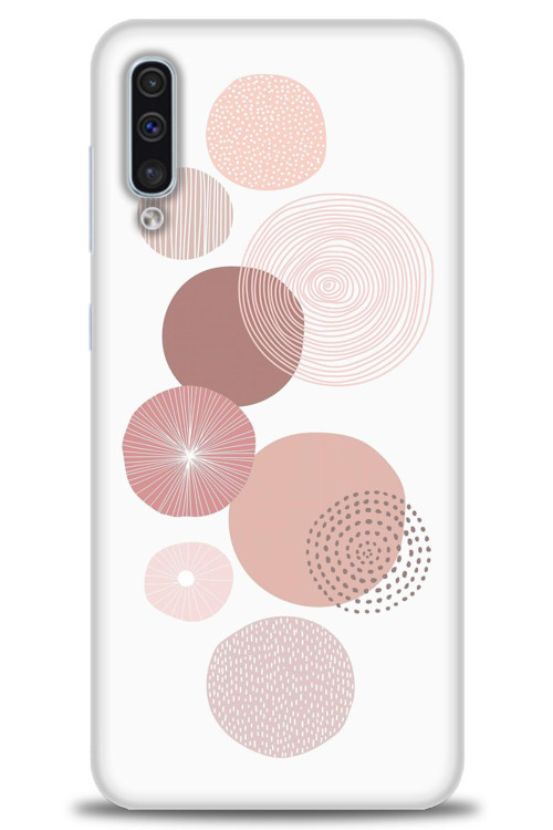 Samsung Galaxy A50 Kılıf HD Baskılı Kılıf - Mürdüm Daireler