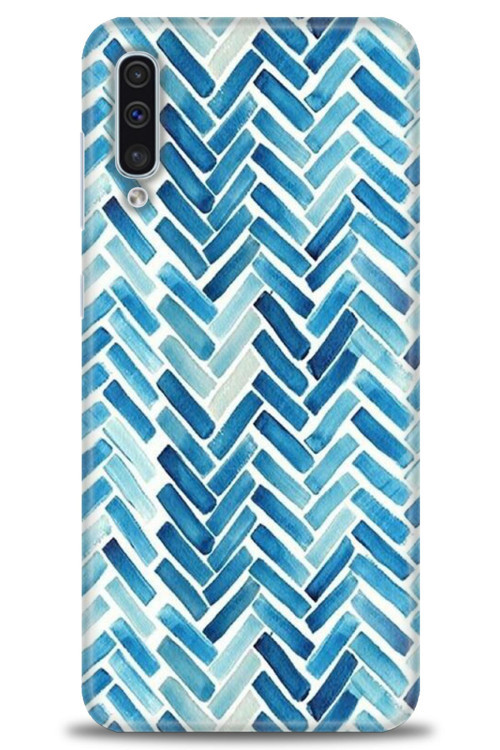 Samsung Galaxy A50S Kılıf HD Baskılı Kılıf - Mavi Çizgiler