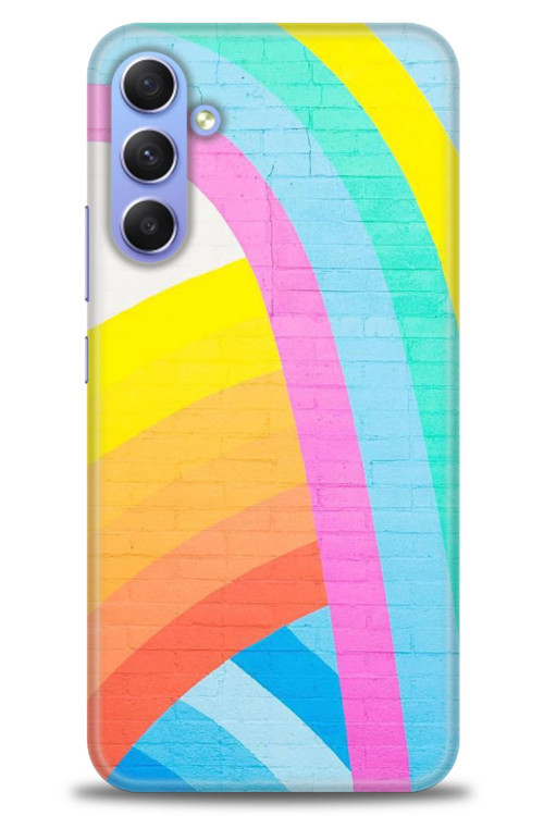 Samsung Galaxy A34 Kılıf HD Baskılı Kılıf - Renkli Duvar