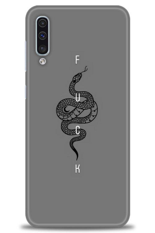 Samsung Galaxy A50 Kılıf HD Baskılı Kılıf - Siyah Yılan