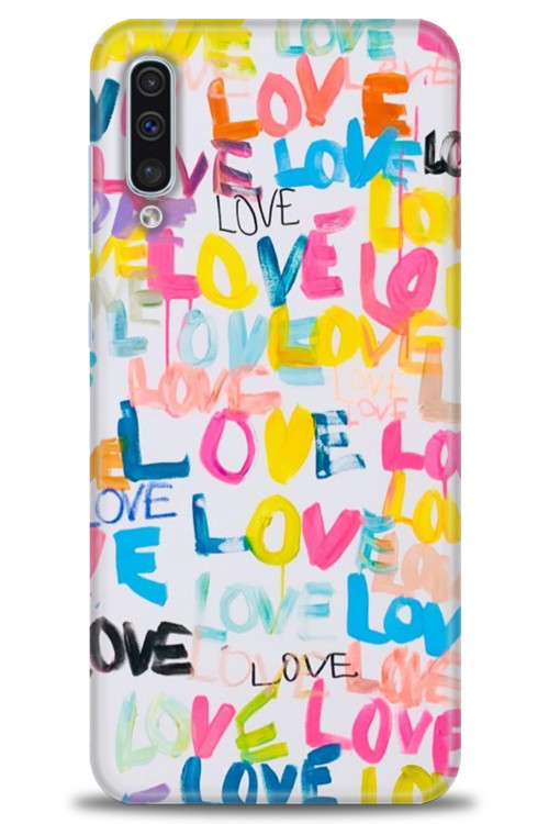 Samsung Galaxy A30S Kılıf HD Baskılı Kılıf - Renkli Love