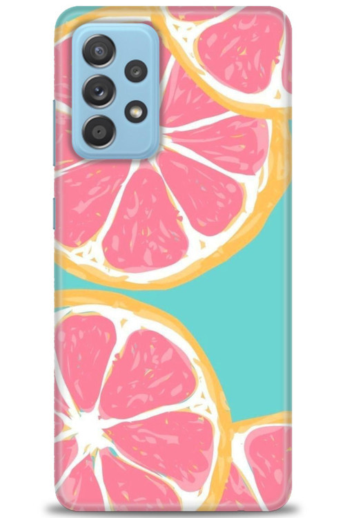 Samsung Galaxy A52 Kılıf HD Baskılı Kılıf - Pembe Limon