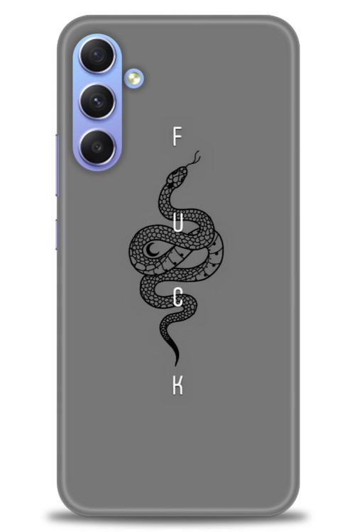 Samsung Galaxy A34 Kılıf HD Baskılı Kılıf - Siyah Yılan