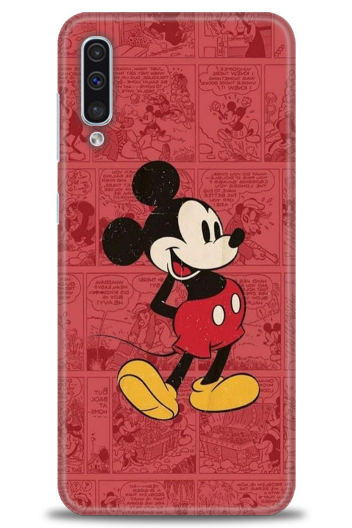 Samsung Galaxy A30S Kılıf HD Baskılı Kılıf - Kırmızı Mickey