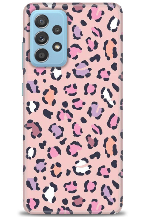 Samsung Galaxy A52 Kılıf HD Baskılı Kılıf - Pembe Leopar