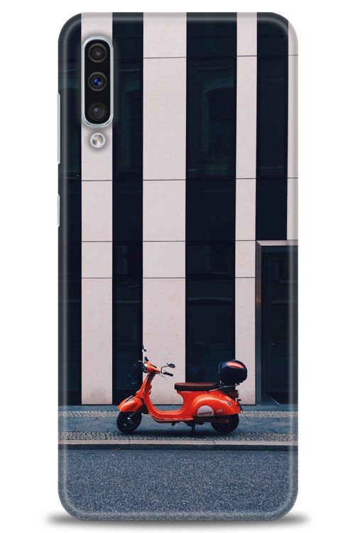 Samsung Galaxy A50 Kılıf HD Baskılı Kılıf - Kırmızı Motor