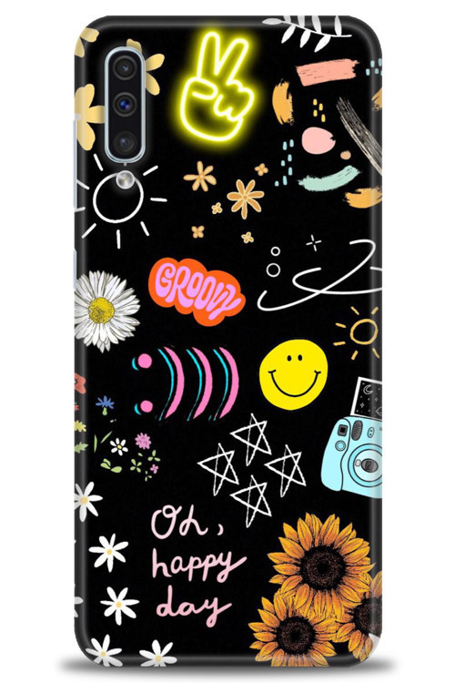 Samsung Galaxy A50 Kılıf HD Baskılı Kılıf - Happy Day