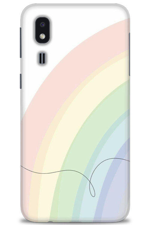 Samsung Galaxy A2 Core Kılıf HD Baskılı Kılıf - Soft Gökkuşağı