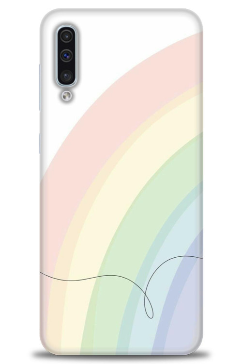 Samsung Galaxy A50 Kılıf HD Baskılı Kılıf - Soft Gökkuşağı