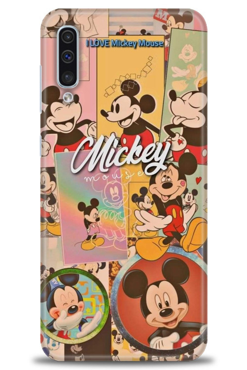 Samsung Galaxy A50 Kılıf HD Baskılı Kılıf - I Love Mickey