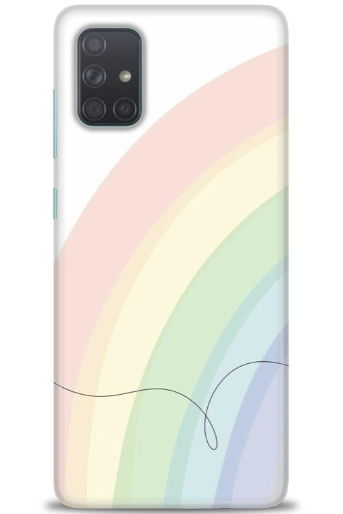 Samsung Galaxy A71 Kılıf HD Baskılı Kılıf - Soft Gökkuşağı