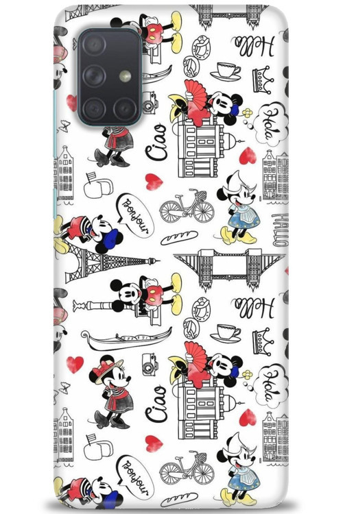 Samsung Galaxy A71 Kılıf HD Baskılı Kılıf - Mickey Şehirde
