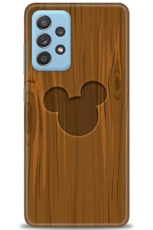 Samsung Galaxy A52 Kılıf HD Baskılı Kılıf - Ahşap Mickey