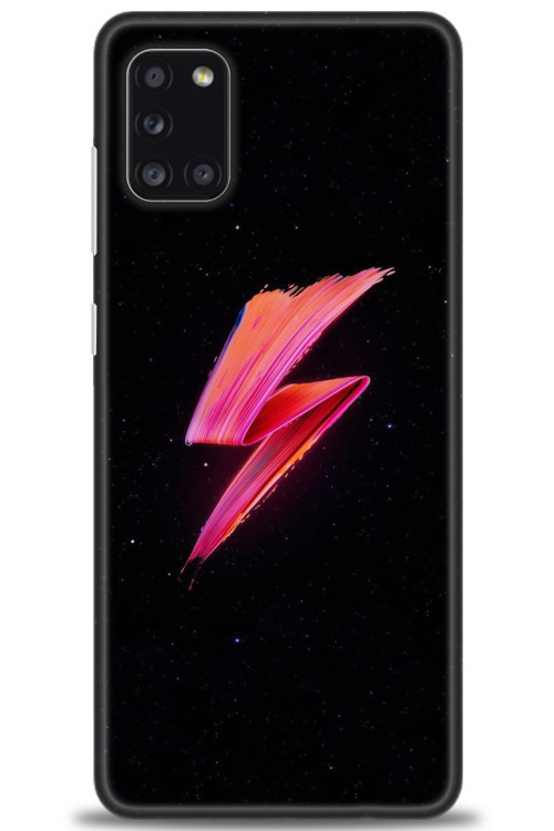 Samsung Galaxy A31 Kılıf HD Baskılı Kılıf - Pembe Şimşek