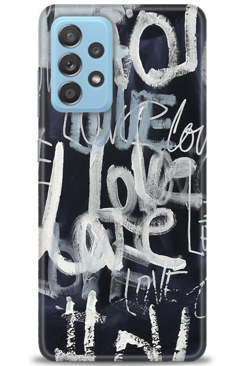 Samsung Galaxy A52 Kılıf HD Baskılı Kılıf - Gri Love
