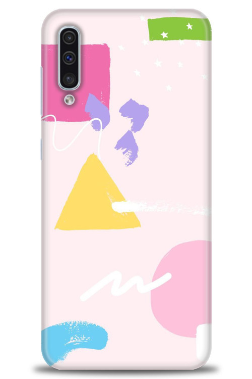 Samsung Galaxy A50 Kılıf HD Baskılı Kılıf - Üçgen Kare