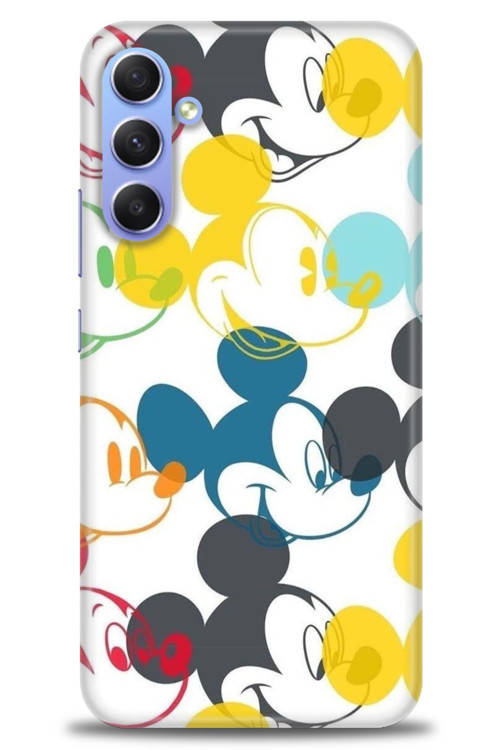 Samsung Galaxy A34 Kılıf HD Baskılı Kılıf - Renkli Mickey Mouse