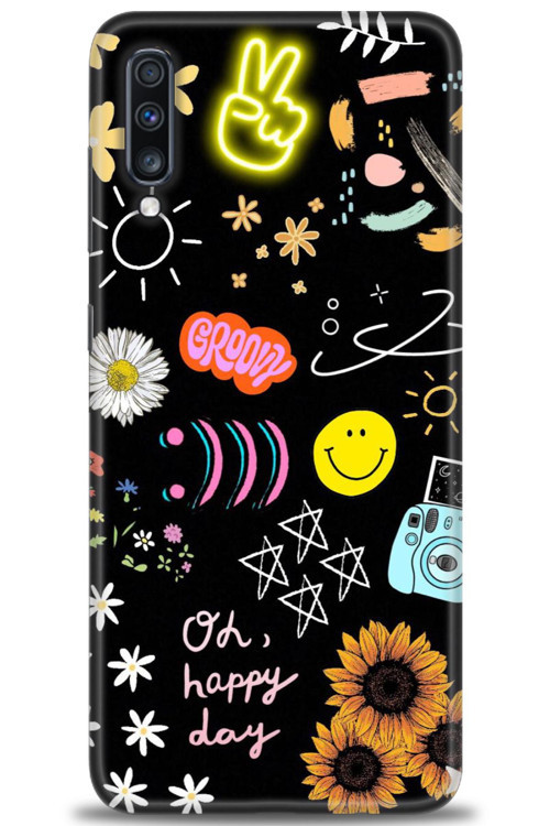Samsung Galaxy A70 Kılıf HD Baskılı Kılıf - Happy Day