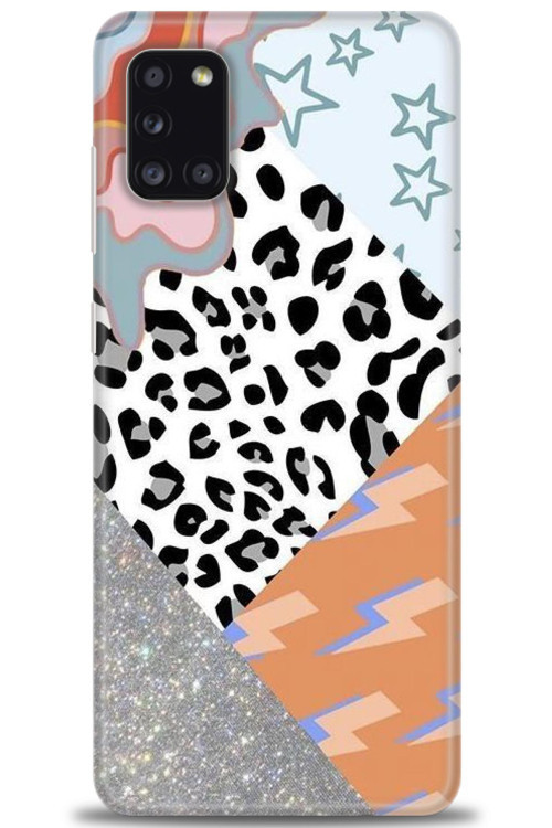 Samsung Galaxy A31 Kılıf HD Baskılı Kılıf - Leopar ve Şimşekler