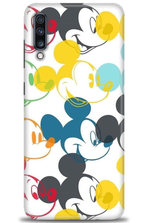 Samsung Galaxy A70 Kılıf HD Baskılı Kılıf - Renkli Mickey Mouse