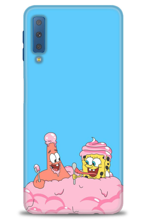 Samsung Galaxy A7 2018 Kılıf HD Baskılı Kılıf - SpongeBob