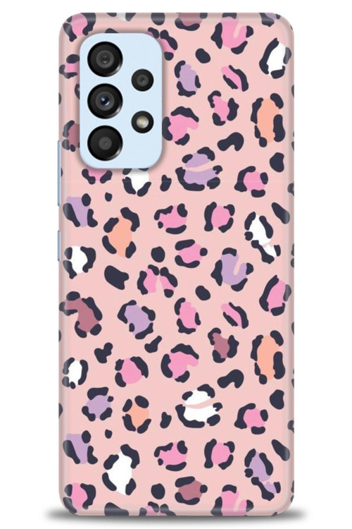 Samsung Galaxy A73 5G Kılıf HD Baskılı Kılıf - Pembe Leopar