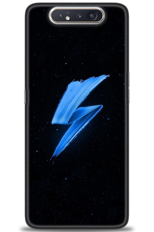 Samsung Galaxy A80 Kılıf HD Baskılı Kılıf - Mavi Şimşek