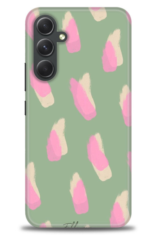 Samsung Galaxy A54 Kılıf HD Baskılı Kılıf - Pembe Krem