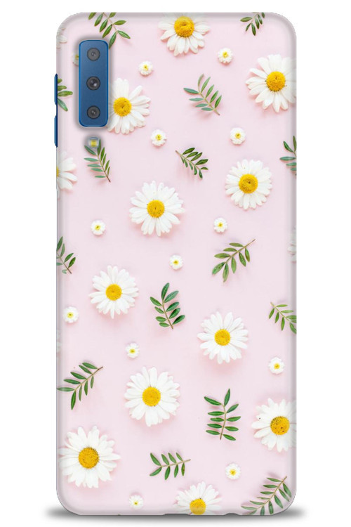 Samsung Galaxy A7 2018 Kılıf HD Baskılı Kılıf - Papatyalar