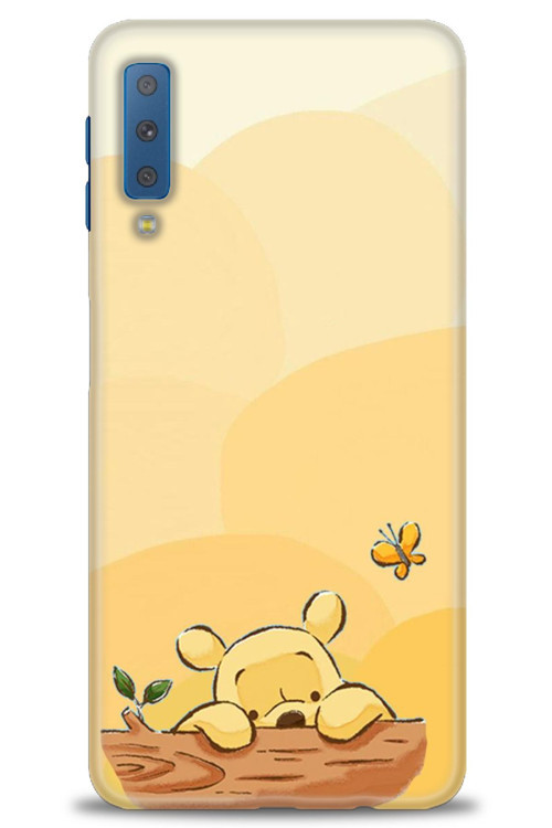 Samsung Galaxy A7 2018 Kılıf HD Baskılı Kılıf - Winnie ve Kelebek