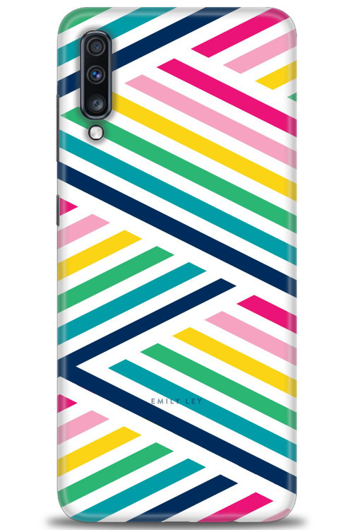 Samsung Galaxy A70 Kılıf HD Baskılı Kılıf - Renkli Çubuklar