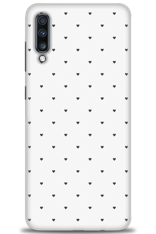 Samsung Galaxy A70 Kılıf HD Baskılı Kılıf - Minik Siyah Kalp