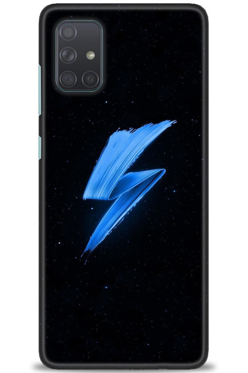 Samsung Galaxy A71 Kılıf HD Baskılı Kılıf - Mavi Şimşek