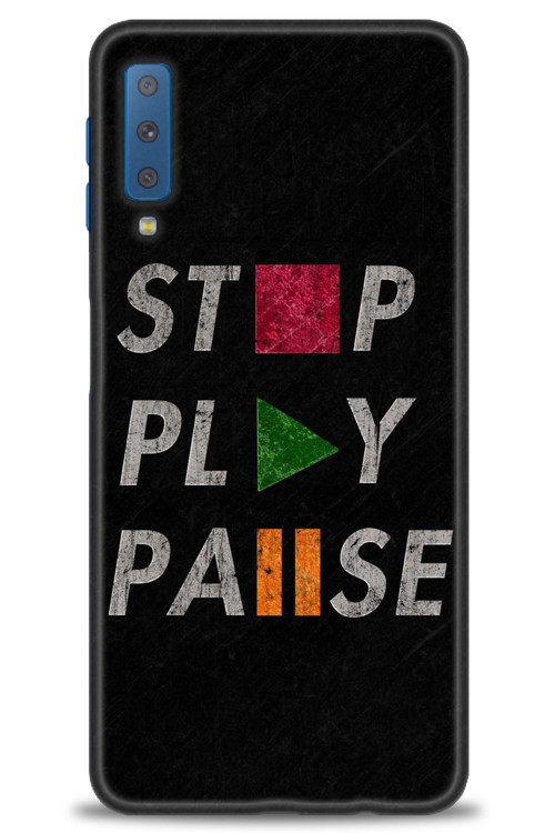 Samsung Galaxy A7 2018 Kılıf HD Baskılı Kılıf - Stop Play