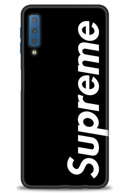 Samsung Galaxy A7 2018 Kılıf HD Baskılı Kılıf - Supreme Siyah