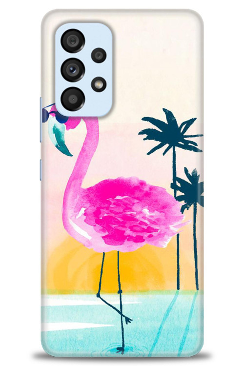 Samsung Galaxy A73 5G Kılıf HD Baskılı Kılıf - Flamingo