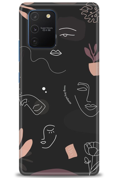 Samsung Galaxy A91 / S10 Lite Kılıf HD Baskılı Kılıf - Siyah Silüet