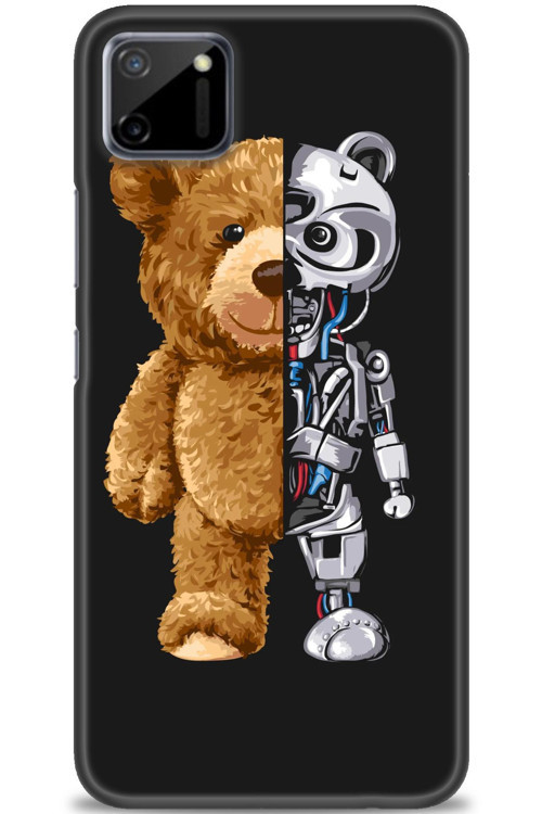 Realme C11 Kılıf HD Baskılı Kılıf - Ayı ve İskeleti