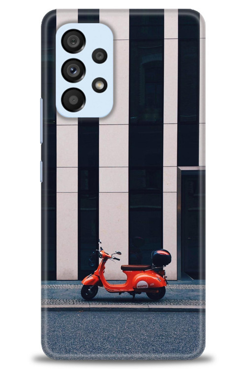 Samsung Galaxy A73 5G Kılıf HD Baskılı Kılıf - Kırmızı Motor