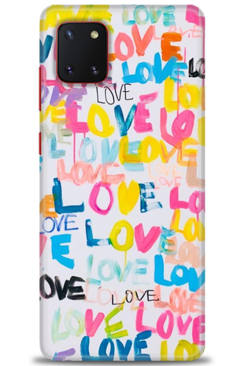 Samsung Galaxy A81 / Note 10 Lite Kılıf HD Baskılı Kılıf - Renkli Love