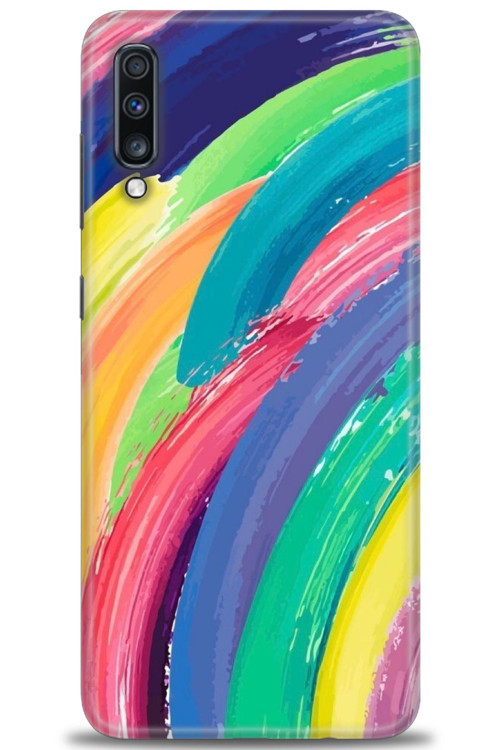 Samsung Galaxy A70 Kılıf HD Baskılı Kılıf - Rengarenk
