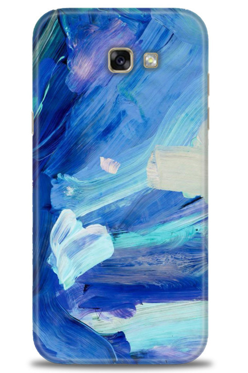 Samsung Galaxy A7 2017 / A720 Kılıf HD Baskılı Kılıf - Mavi Beyaz