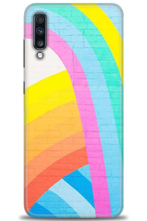 Samsung Galaxy A70 Kılıf HD Baskılı Kılıf - Renkli Duvar