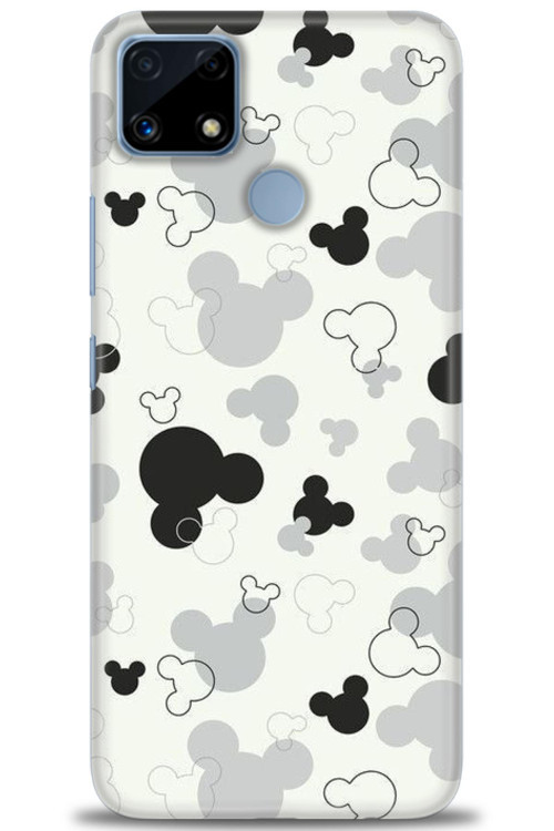Realme C25 Kılıf HD Baskılı Kılıf - Siyah Mickey