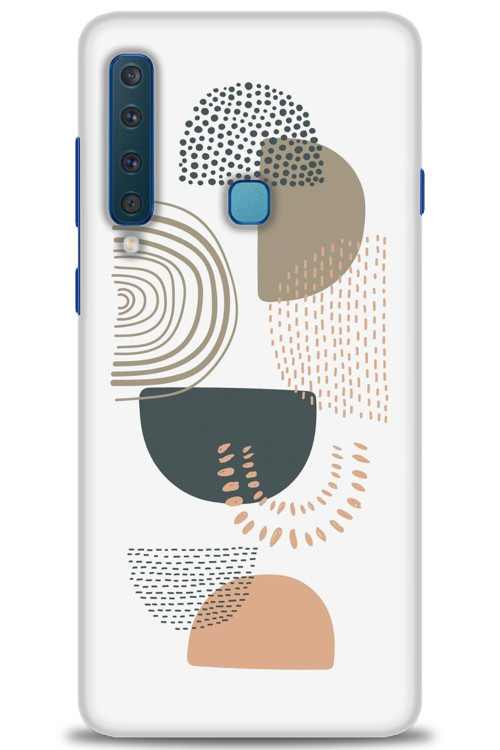 Samsung Galaxy A9 2018 Kılıf HD Baskılı Kılıf - Turuncu Yarım Daire